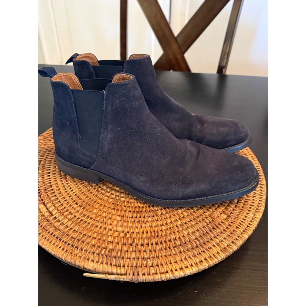 Aldo Mens Navy Blue Suede Chelsea Boots Slip On Ankle Booties Size 10 US‎ 43 EU